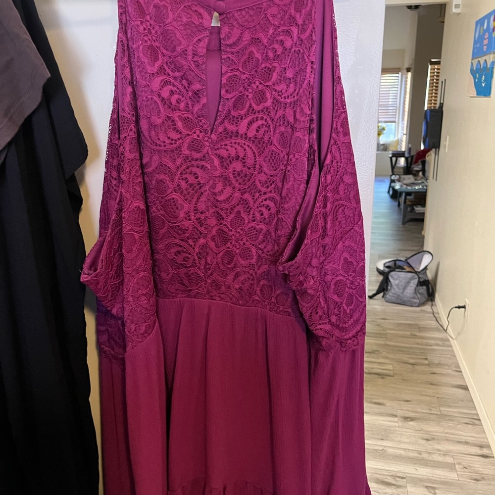 Torrid Purple Asymmetrical Ruffled Blouse - Picture 3 of 4
